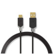 USB kabel | USB 2.0 | USB-A Zástrčka | USB-C™ Zástrčka | 480 Mbps | Pozlacené | 2.00 m | Kulatý | PVC | Antracit | Box