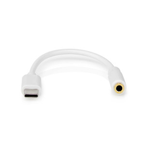USB Adaptér | USB 2.0 | USB-C™ Zástrčka | 3,5 mm Zásuvka | 0.1 m | Kulatý | Poniklované | PVC | Bílá | Box