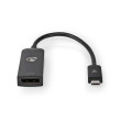 USB Adaptér | USB 3.2 Gen 1 | USB-C™ Zástrčka | DisplayPort Zásuvka | 0.20 m | Kulatý | Poniklované | PVC | Černá | Box