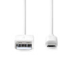 USB kabel | USB 2.0 | USB-A Zástrčka | USB Micro-B Zástrčka | 480 Mbps | Poniklované | 2.00 m | Kulatý | PVC | Bílá | Box