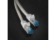 Cat 6a kabel | S / FTP | RJ45 Zástrčka | RJ45 Zástrčka | 0.50 m | Snagless | Kulatý | Opletený / PVC | Stříbrná | Box s Okénkem