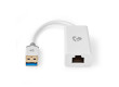 USB-A Adaptér | USB 3.2 Gen 1 | USB-A Zástrčka | RJ45 Zásuvka | 1 Gbps | 0.20 m | Kulatý | Pozlacené | PVC | Bílá | Box