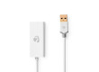 USB-A Adaptér | USB 3.2 Gen 1 | USB-A Zástrčka | RJ45 Zásuvka | 1 Gbps | 0.20 m | Kulatý | Pozlacené | PVC | Bílá | Box