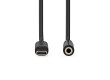 USB-C™ Adaptér | USB 2.0 | USB-C™ Zástrčka | 3,5 mm Zásuvka | 1.00 m | Kulatý | Poniklované | PVC | Černá | Box