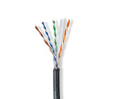 Síťový kabel Roll | CAT6 | Drát | U/UTP | CCA | 100.0 m | Venkovní | Kulatý | PE | Černá | Dárkový Box