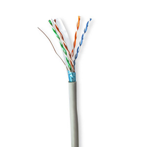 Síťový kabel Roll | CAT6 | Drát | F / UTP | CCA | 305.0 m | Vnitřní | Kulatý | PVC | Šedá | Dárkový Box
