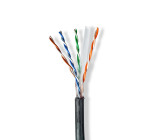 Síťový kabel Roll | CAT6 | Drát | U/UTP | CCA | 305.0 m | Venkovní | Kulatý | PE | Černá | Dárkový Box