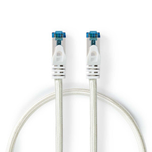 Síťový kabel CAT6a | S / FTP | RJ45 Zástrčka | RJ45 Zástrčka | 2.00 m | Snagless | Kulatý | Opletený / PVC | Stříbrná | Box s Okénkem