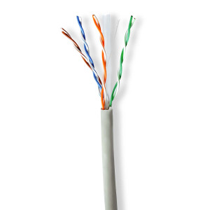 Síťový kabel Roll | CAT6 | Lanko | U/UTP | CCA | 305.0 m | Vnitřní | Kulatý | PVC | Šedá | Box