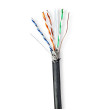 Síťový kabel Roll | CAT6 | Drát | S / FTP | Měď | 100.0 m | Venkovní | Kulatý | PE | Černá | Dárkový Box