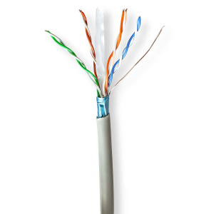 Síťový kabel Roll | CAT6 | Lanko | F / UTP | CCA | 305.0 m | Vnitřní | Kulatý | PVC | Šedá | Dárkový Box