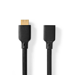 Ultra High Speed HDMI™ Kabel | Konektor HDMI ™ | HDMI ™ Zásuvka | 8K@60Hz | 48 Gbps | 2.00 m | Kulatý | 7.9 mm | Černá | Obálka