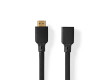 Ultra High Speed HDMI™ Kabel | Konektor HDMI ™ | HDMI ™ Zásuvka | 8K@60Hz | 48 Gbps | 2.00 m | Kulatý | 7.9 mm | Černá | Obálka