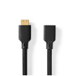Ultra High Speed HDMI™ Kabel | Konektor HDMI ™ | HDMI ™ Zásuvka | 8K@60Hz | 48 Gbps | 1.00 m | Kulatý | 7.9 mm | Černá | Box