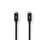 USB kabel | USB 4.0 Gen 3x2 | USB-C™ Zástrčka | USB-C™ Zástrčka | 240 W | 8K@60Hz | 40 Gbps | Poniklované | 1.00 m | Kulatý | PVC | Černá | Obálka