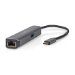 USB Multiport Adaptér | USB 3.2 Gen 1 | USB-C™ Zástrčka | RJ45 Zásuvka / USB-A Zásuvka / USB-C™ Zásuvka / Výstup HDMI™ | 5 Gbps | 0.20 m | Kulatý | Pozlacené | PVC | Antracit | Box