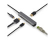 USB Multiport Adaptér | USB 3.2 Gen 1 | USB-C™ Zástrčka | RJ45 Zásuvka / USB-A Zásuvka / USB-C™ Zásuvka / Výstup HDMI™ | 5 Gbps | 0.20 m | Kulatý | Pozlacené | PVC | Antracit | Box