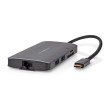 USB Multiport Adaptér | USB 3.2 Gen 1 | USB-C™ Zástrčka | Micro SD / RJ45 Zásuvka / SD / USB-C™ Zásuvka / Výstup HDMI™ / 3x USB-A Zásuvka | 5 Gbps | 0.20 m | Kulatý | Pozlacené | PVC | Antracit | Box