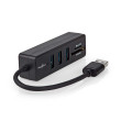 USB hub | USB-A Zástrčka | 3x USB A Zásuvka | 5 Portů port(s) | USB 3.2 Gen 1 | Napájení z USB | 5 Gbps | SD & MicroSD