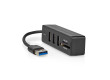 USB hub | USB-A Zástrčka | 3x USB A Zásuvka | 5 Portů port(s) | USB 3.2 Gen 1 | Napájení z USB | 5 Gbps | SD & MicroSD