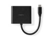 USB Multiport Adaptér | USB 3.2 Gen 1 | USB-C™ Zástrčka | USB-A Zásuvka / USB-C™ Zásuvka / Výstup HDMI™ | 5 Gbps | 0.10 m | Kulatý | Poniklované | PVC | Černá | Box