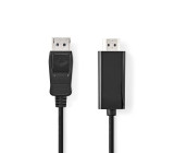 Displayport kabel | DisplayPort Zástrčka | Konektor HDMI ™ | 4K@30Hz | Poniklované | 3.00 m | Kulatý | PVC | Černá | Box