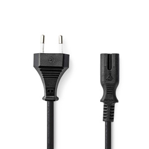 Napájecí kabel | Euro Male | IEC-320-C7 | Přímý | Přímý | Poniklované | 5.00 m | Kulatý | PVC | Černá | Box