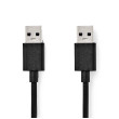 USB kabel | USB 3.2 Gen 1 | USB-A Zástrčka | USB-A Zástrčka | 5 Gbps | Poniklované | 1.00 m | Kulatý | PVC | Černá | Box