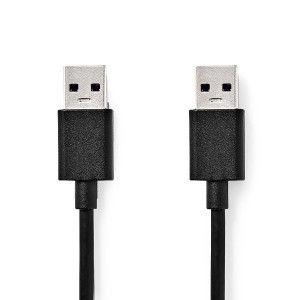 USB kabel | USB 3.2 Gen 1 | USB-A Zástrčka | USB-A Zástrčka | 5 Gbps | Poniklované | 1.00 m | Kulatý | PVC | Černá | Box