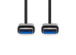 USB kabel | USB 3.2 Gen 1 | USB-A Zástrčka | USB-A Zástrčka | 5 Gbps | Poniklované | 1.00 m | Kulatý | PVC | Černá | Box