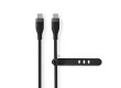 USB kabel | USB 2.0 | USB-C™ Zástrčka | USB-C™ Zástrčka | 60 W | 480 Mbps | Poniklované | 1.50 m | Kulatý | Silikonový | Černá | Box