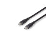 USB kabel | USB 2.0 | USB-C™ Zástrčka | USB-C™ Zástrčka | 60 W | 480 Mbps | Poniklované | 1.50 m | Kulatý | Silikonový | Černá | Box