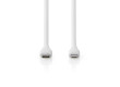 Lightning Kabel | USB 2.0 | Apple Lightning 8pinový | USB-C™ Zástrčka | 480 Mbps | Poniklované | 1.50 m | Kulatý | Silikonový | Bílá | Box