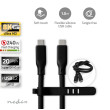 USB kabel | USB 3.2 Gen 2 | USB-C™ Zástrčka | USB-C™ Zástrčka | 240 W | 8K@30Hz | 20 Gbps | Poniklované | 1.00 m | Kulatý | Silikonový | Černá | Box