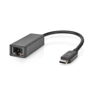 Síťový adaptér USB | USB 3.2 Gen 1 | 2.5 Gbps | USB-C™ Zástrčka | RJ45 Zásuvka | 0.20 m | Kulatý | Poniklované | Pocínovaná Měď | Černá | Box