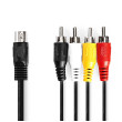 DIN Audio Kabel | DIN 5pinová Zástrčka | 4x RCA Zástrčka | Poniklované | 1.00 m | Kulatý | PVC | Černá | Label