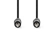 Stereo Audio Kabel | 3,5 mm Zástrčka | 3,5 mm Zástrčka | Poniklované | 10.0 m | Kulatý | Černá | Label