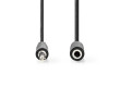 Stereo Audio Kabel | 3,5 mm Zástrčka | 3,5 mm Zásuvka | Poniklované | 10.0 m | Kulatý | Černá | Label
