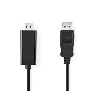Displayport kabel | DisplayPort Zástrčka | Konektor HDMI ™ | 1080p | Poniklované | 1.00 m | Kulatý | PVC | Černá | Label