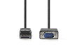 VGA kabel | DisplayPort Zástrčka | VGA Zástrčka | Poniklované | Maximální rozlišení: 1080p | 1.00 m | Kulatý | PVC | Černá | Label