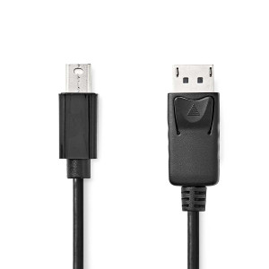 Mini DisplayPort kabel | DisplayPort 1.2 | Mini DisplayPort Zástrčka | DisplayPort Zástrčka | 21.6 Gbps | Poniklované | 2.00 m | Kulatý | PVC | Černá | Label