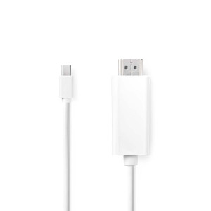 Mini DisplayPort kabel | DisplayPort 1.2 | Mini DisplayPort Zástrčka | Konektor HDMI ™ | 21.6 Gbps | Poniklované | 2.00 m | Kulatý | PVC | Bílá | Label
