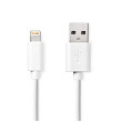 Lightning Kabel | USB 2.0 | Apple Lightning 8pinový | USB-A Zástrčka | 480 Mbps | Poniklované | 1.00 m | Kulatý | PVC | Bílá | Label
