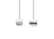Lightning Kabel | USB 2.0 | Apple Lightning 8pinový | USB-A Zástrčka | 480 Mbps | Poniklované | 2.00 m | Kulatý | PVC | Bílá | Label