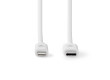 Lightning Kabel | USB 2.0 | Apple Lightning 8pinový | USB-C™ Zástrčka | 480 Mbps | Poniklované | 1.00 m | Kulatý | PVC | Bílá | Label