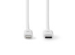 Lightning Kabel | USB 2.0 | Apple Lightning 8pinový | USB-C™ Zástrčka | 480 Mbps | Poniklované | 2.00 m | Kulatý | PVC | Bílá | Label
