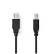 USB kabel | USB 2.0 | USB-A Zástrčka | USB-B Zástrčka | 10 W | 480 Mbps | Poniklované | 1.00 m | Kulatý | PVC | Černá | Label