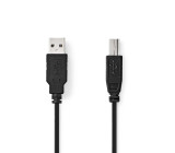 USB kabel | USB 2.0 | USB-A Zástrčka | USB-B Zástrčka | 10 W | 480 Mbps | Poniklované | 2.00 m | Kulatý | PVC | Černá | Label