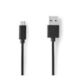 USB kabel | USB 2.0 | USB-A Zástrčka | USB Micro-B Zástrčka | 10 W | 480 Mbps | Poniklované | 0.50 m | Kulatý | PVC | Černá | Label