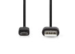 USB kabel | USB 2.0 | USB-A Zástrčka | USB Micro-B Zástrčka | 11 W | 480 Mbps | Poniklované | 2.00 m | Kulatý | PVC | Černá | Label